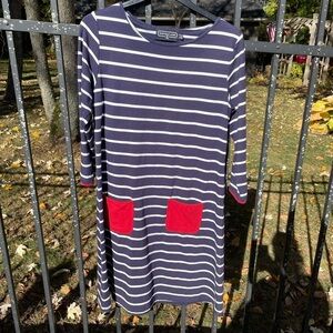 DUFFIELD LANE nautical crew neck dress